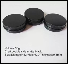 China recipiente de empacotamento cosmético de alumínio do frasco do creme do preto 30g com tampas do parafuso fornecedor