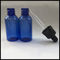 O conta-gotas de olho pequeno engarrafa garrafas plásticas vazias do conta-gotas do óleo azul, essencial fornecedor