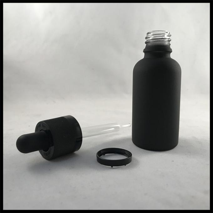 o conta-gotas de vidro de Matt do preto 30ml engarrafa a garrafa de vidro essencial do conta-gotas de Oild