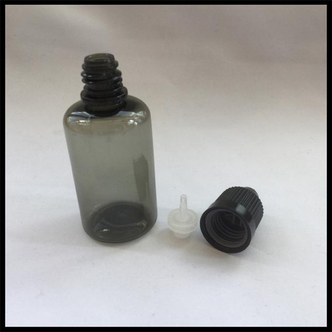 O conta-gotas líquido preto do animal de estimação da garrafa de 30ml E engarrafa a garrafa plástica do cigarro de E