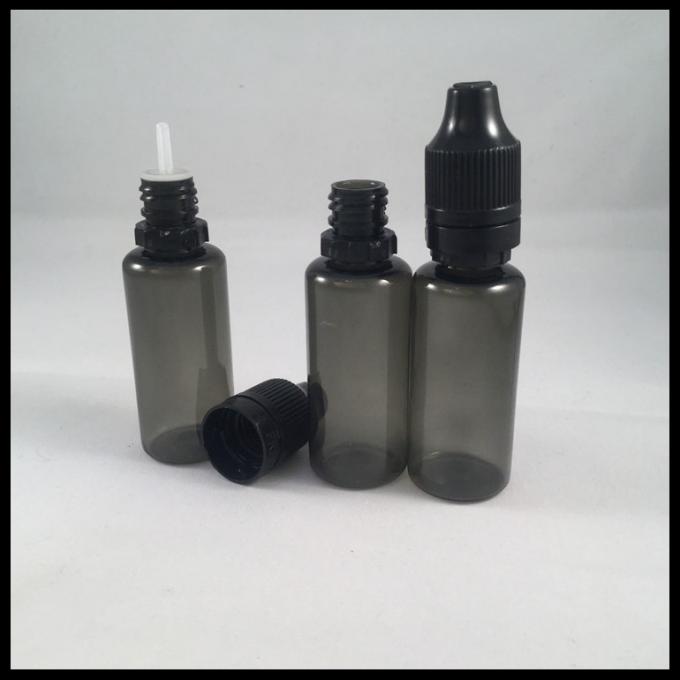 Ejuice plástico preto engarrafa a garrafa de óleo essencial das garrafas do conta-gotas do ANIMAL DE ESTIMAÇÃO 15ml