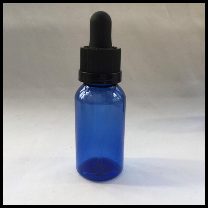 O conta-gotas de olho pequeno engarrafa garrafas plásticas vazias do conta-gotas do óleo azul, essencial