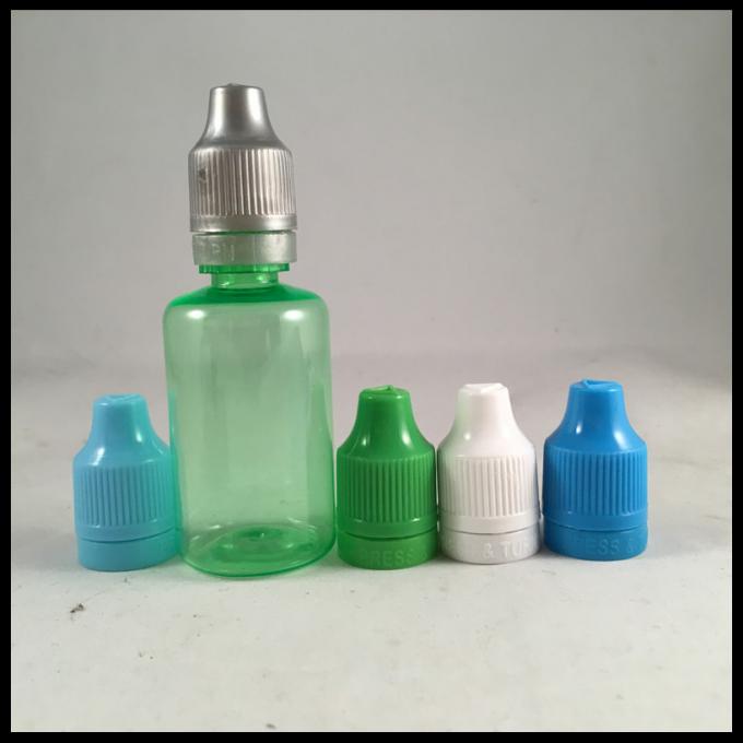 o plástico do verde 30ml engarrafa garrafas de óleo do suco das garrafas do conta-gotas do ANIMAL DE ESTIMAÇÃO com o tampão sem perigo para as crianças da calcadeira