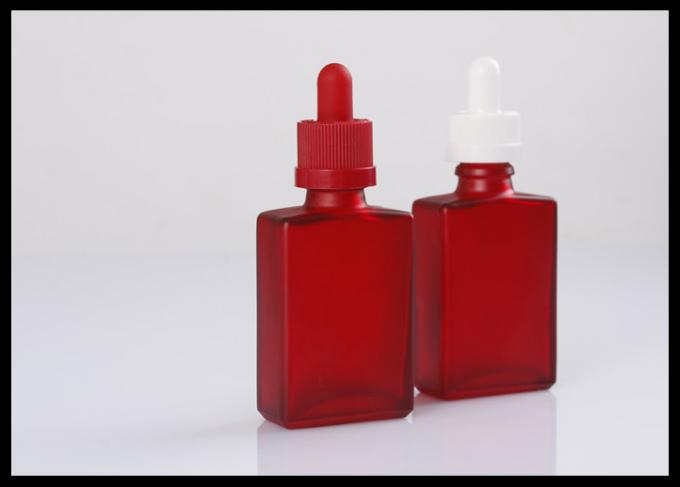 O conta-gotas líquido de vidro vermelho da garrafa E do quadrado 30ml engarrafa a garrafa de óleo essencial