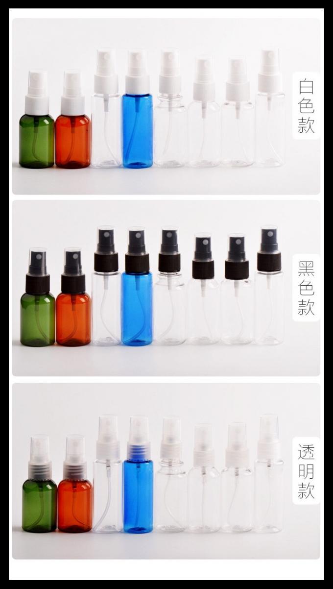 O pulverizador plástico ambarino claro do verde azul engarrafa a garrafa oral vazia do pulverizador de 30ml 40ml