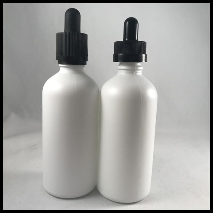Capacidade vazia do vidro geado 100ml do branco das garrafas de óleo essencial do conta-gotas líquido de E