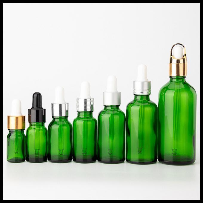 Aprovação inalterável redonda do TUV do tampão de parafuso do verde de garrafas do vidro do óleo essencial da azeitona