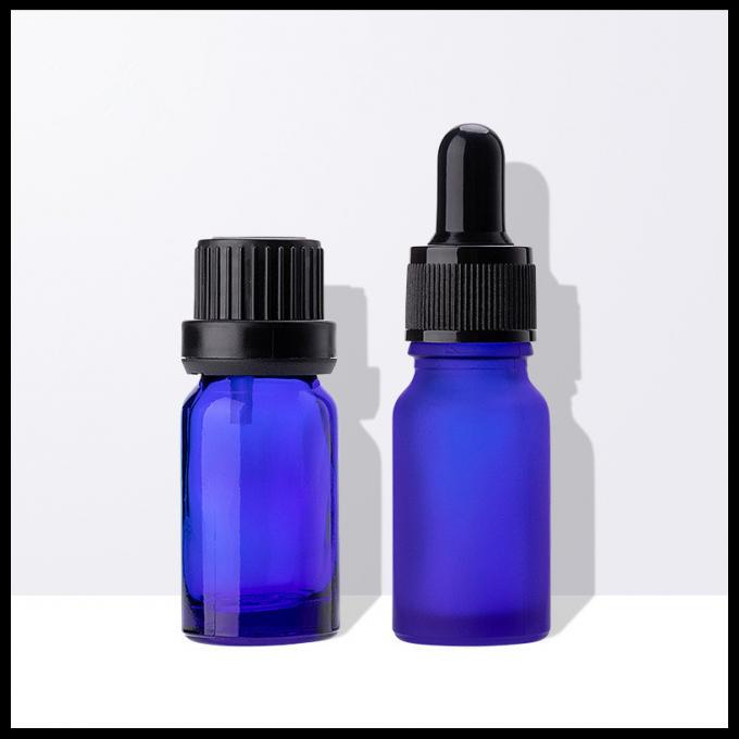 Tampão 10ml inalterável do preto do conta-gotas das garrafas de vidro de óleo essencial dos azuis cobalto