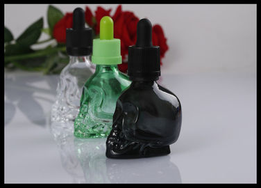 China O conta-gotas de vidro do óleo essencial do crânio 30ml engarrafa a garrafa preta verde clara fornecedor