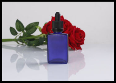 China Cor matte azul quadrada lisa das garrafas de vidro de óleo essencial para a embalagem do perfume fornecedor