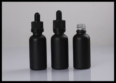 China Preto matte recipientes líquidos cosméticos geados das garrafas de vidro de óleo essencial fornecedor