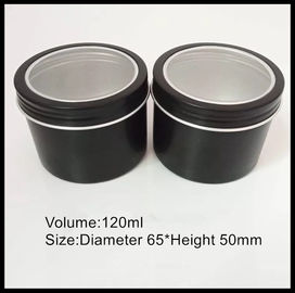 China Tampão de parafuso cosmético de alumínio durável das latas de lata do metal do preto do frasco do creme dos recipientes 120g fornecedor