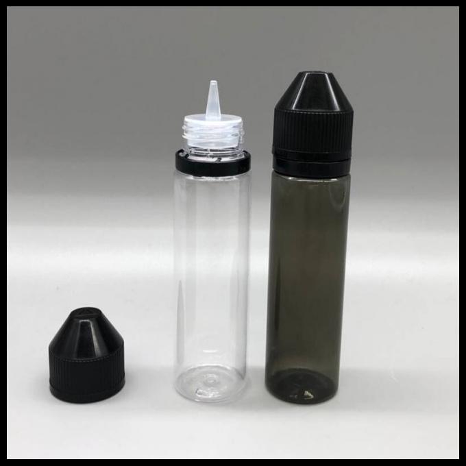 Garrafas de enchimento líquidas do unicórnio de E, garrafa transparente preta do conta-gotas 60ml