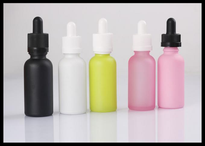 Preto matte recipientes líquidos cosméticos geados das garrafas de vidro de óleo essencial