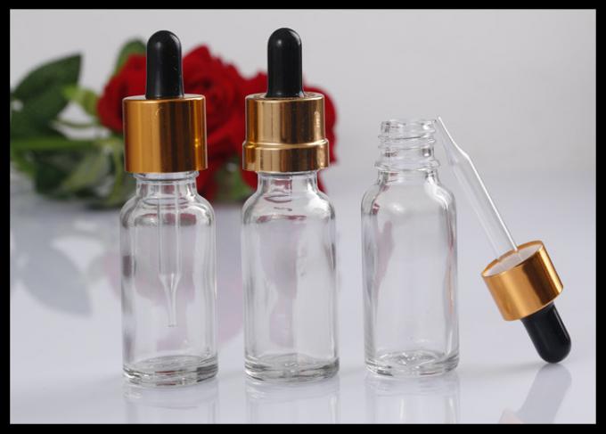 Saúde/segurança químicas transparentes da estabilidade das garrafas de vidro de óleo essencial