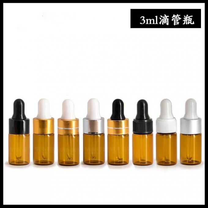Mini tampão normal das garrafas de vidro de óleo essencial do tamanho para o soro/perfume 1ml 2ml 3ml 5ml