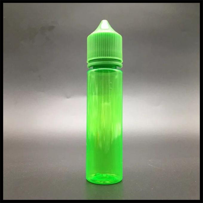 Verde de garrafa plástico carnudo do conta-gotas do unicórnio 60ml/recipiente alaranjado do líquido do vapor da cor