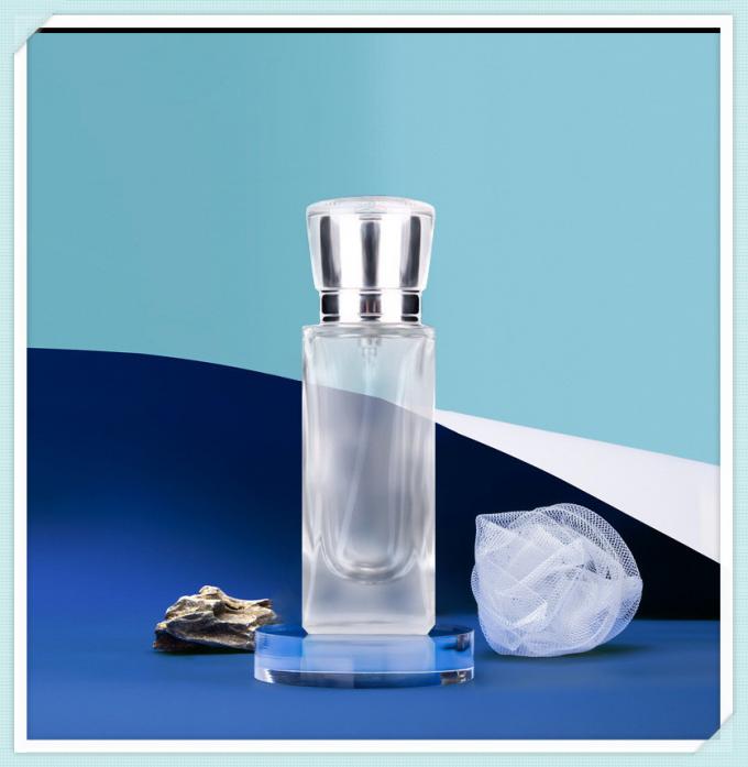 Cancele a névoa fina de vidro geada do reenchimento das garrafas do pulverizador de perfume com o tampão de alumínio anodizado