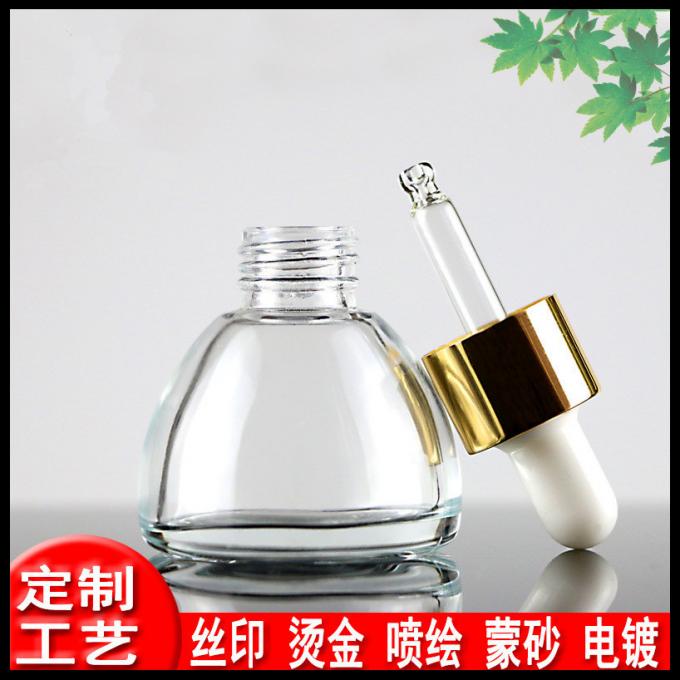 Tampão de parafuso 15ml/20ml/30ml material cosmético cônico do vidro de garrafa da amostra do pagode