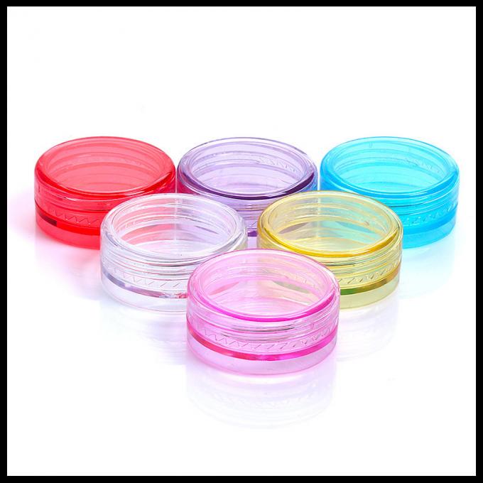 O frasco de creme cosmético plástico redondo pequeno compõe a capacidade 2g colorida de Cotainers